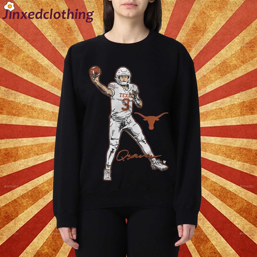 Texas Football Quinn Ewers Superstar Pose Shirt 